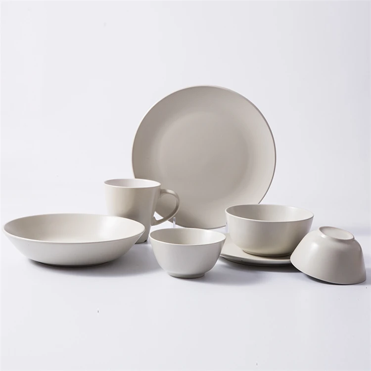 Home goods popular tableware customized matte blue pottery porcelain dinner set