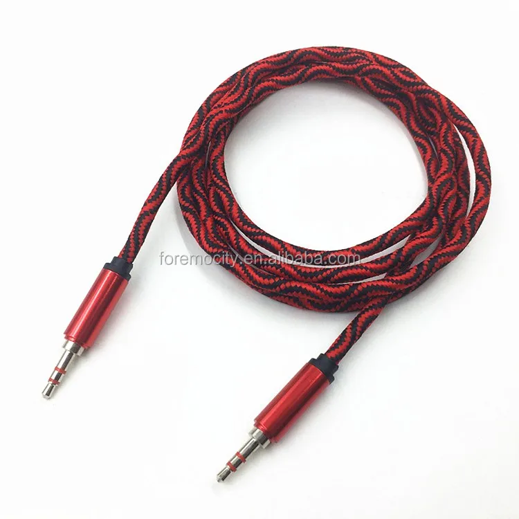 Hot Wholesale Metallic Protective Goldplated 3.5mm Audio Aux Cable