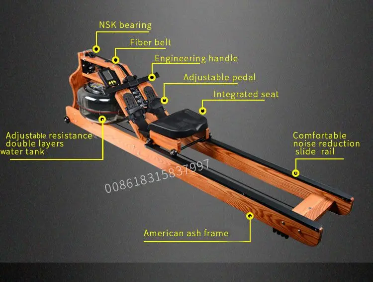 High Quality Commercial Adjustable Resistance Water Rowing Machine