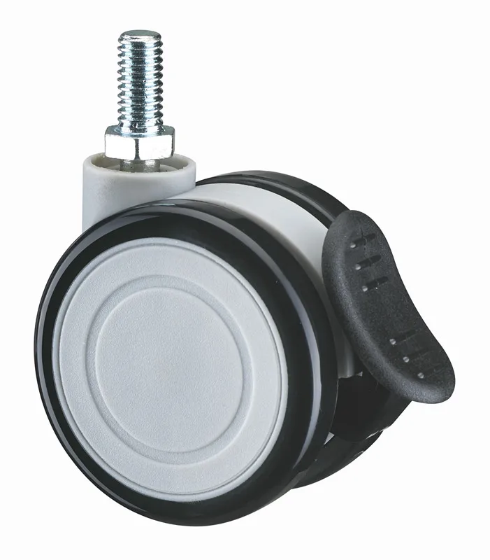 Hot Sale 65mm Threaded Stem Pu+pp Office Chair Locking Caster Wheels