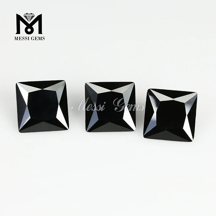 7x7 mm carré taillée zirconique cubique noire