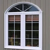High quality arched french aluminum glass corner casement window