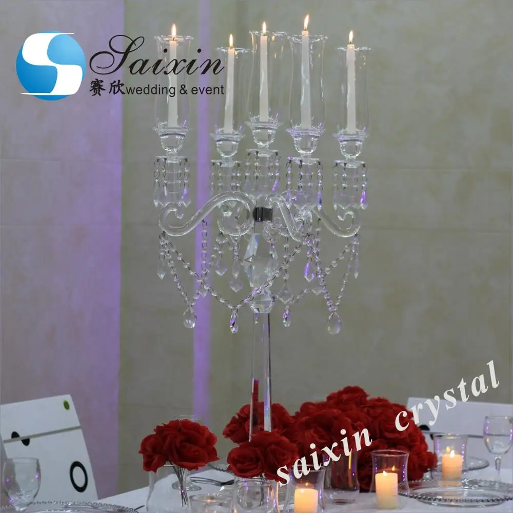 
K9 crystal candle holder for wedding table centerpieces 