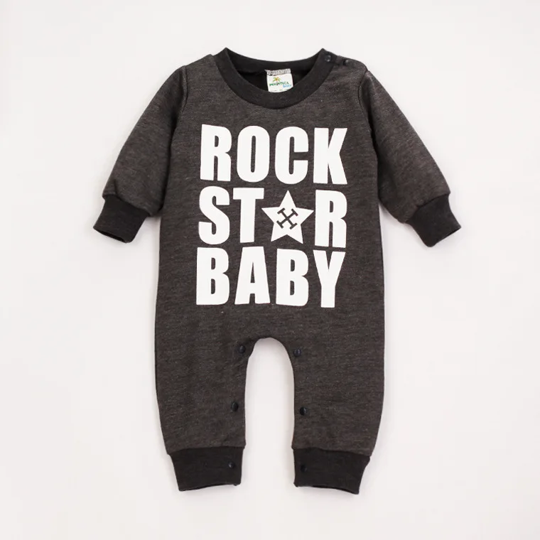 

2017 Baby Winter Clothes Terry Fabric Warm Rompers Gray Jumpsuit