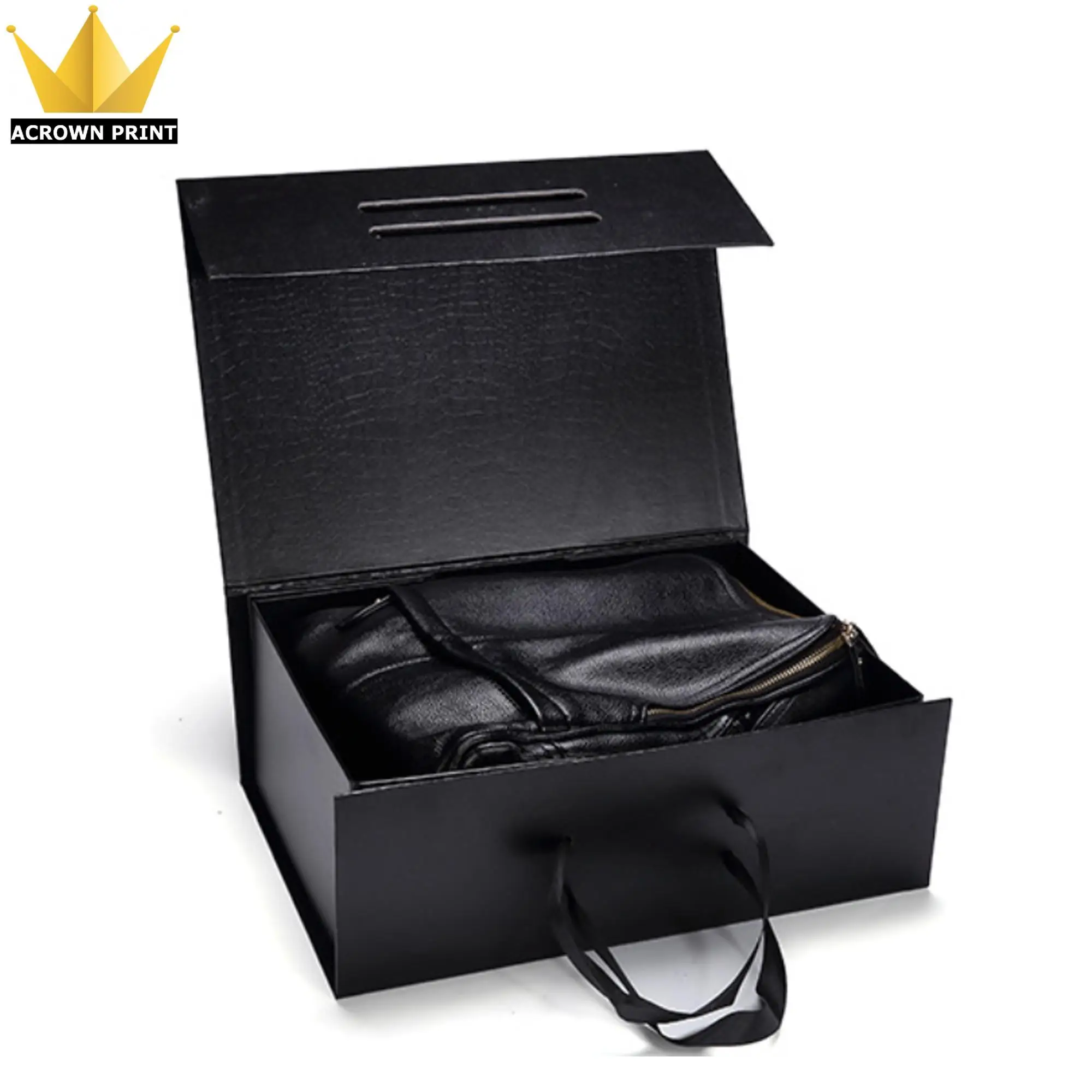 Custom Black Thick Cardboard Gift Boxes With Ribbon Hair Extension Packaging Buy Gift Boxes