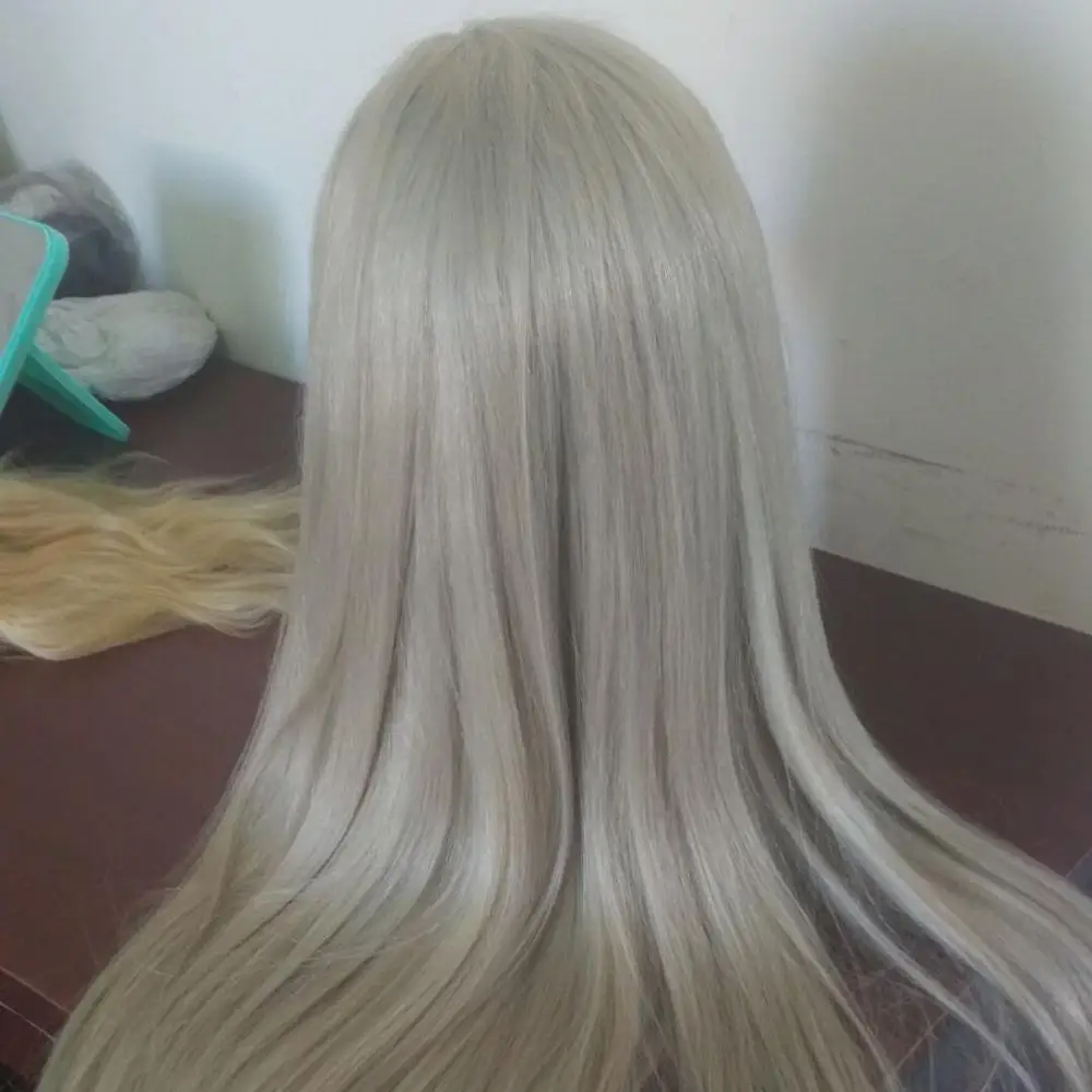 

10a best quality peruvian virgin remy hair full lace wig of grey hair, N/a