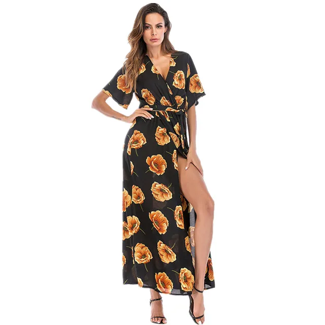 

Wholesale Summer Beach Chiffon Maxi Women Fashion Dresses Casual Sexy