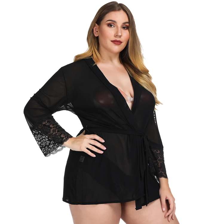 

Transparent Black Lace Loose Fit Plus Size Women Sexy Erotic Ftv Midnight Hot Lingerie Babydoll