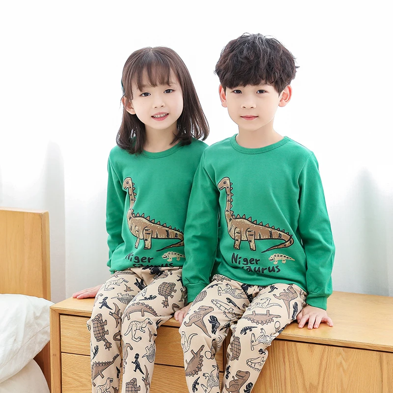 

Pajamas for Boys Kid Clothes Dinosaur PJs Toddler Long Sleeve Sets Sleepwear 1-8 Years, Picture