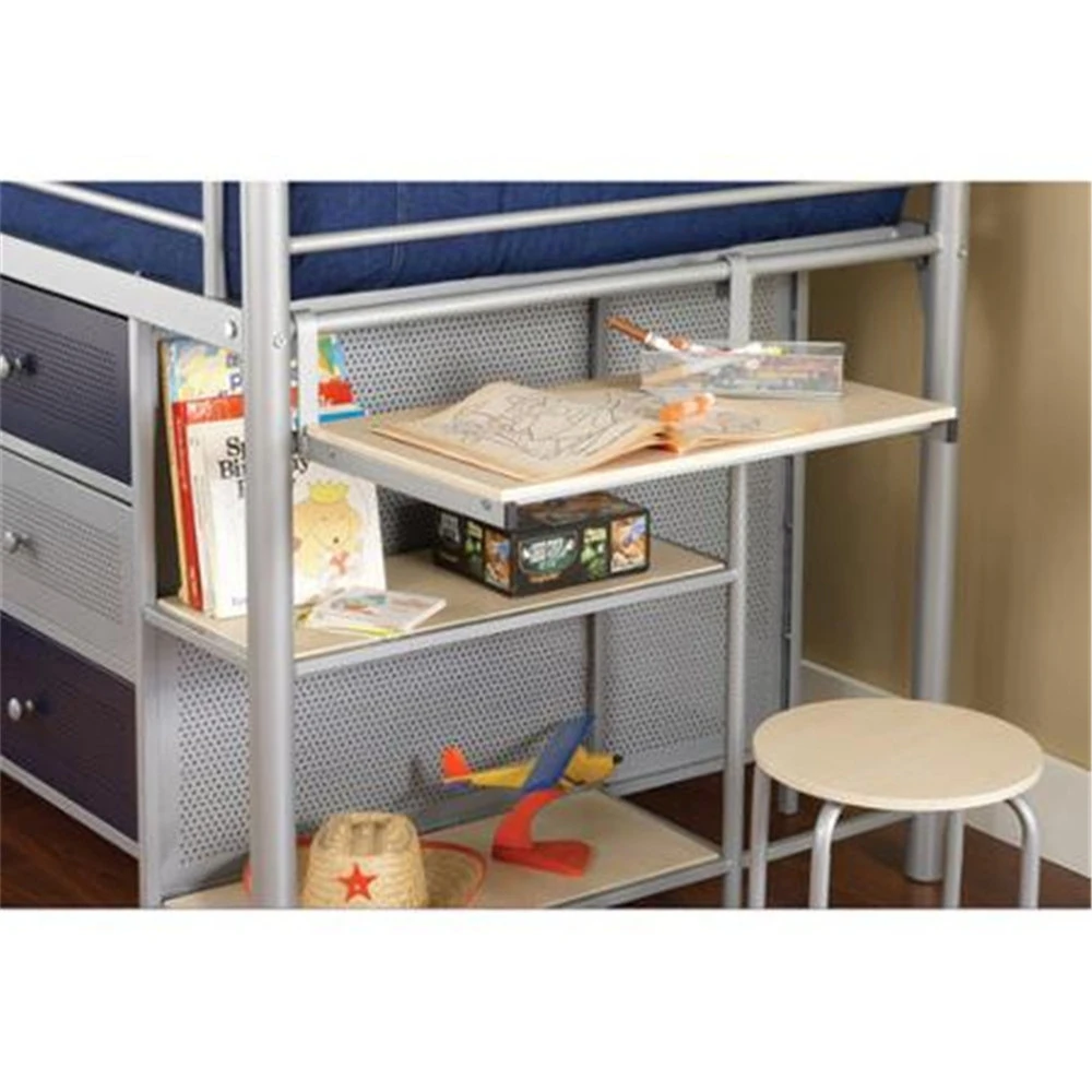 Kinderen slaapkamer meubilair metalen hoogslaper met bureau en ...