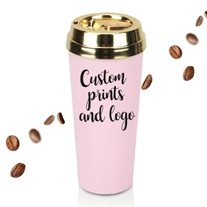 Image of New Ice Boba Plastic Personalised Customised Insulated Rose Gold Keep Coffee Tea Cup
