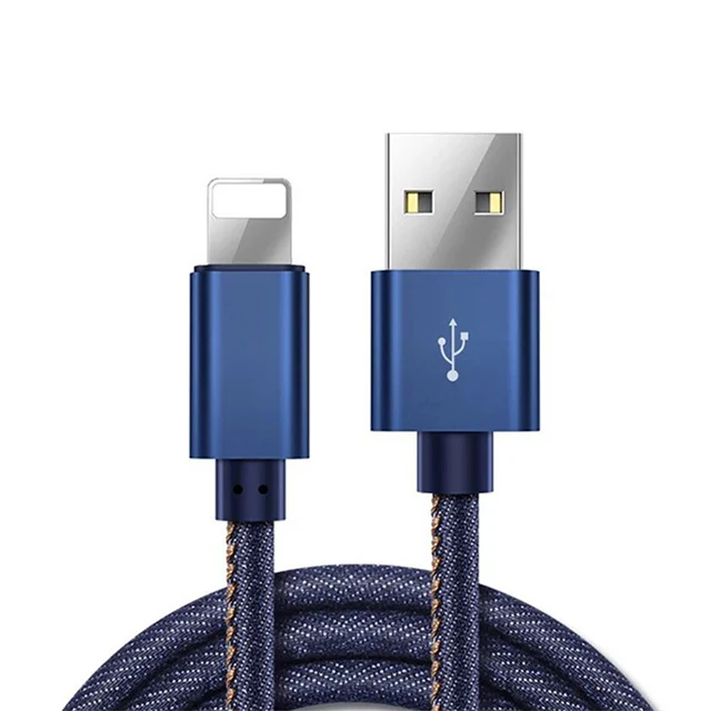High Quality Usb Mobile Phone Jeans Cable For Iphone Fast Charger Usb Data Cable