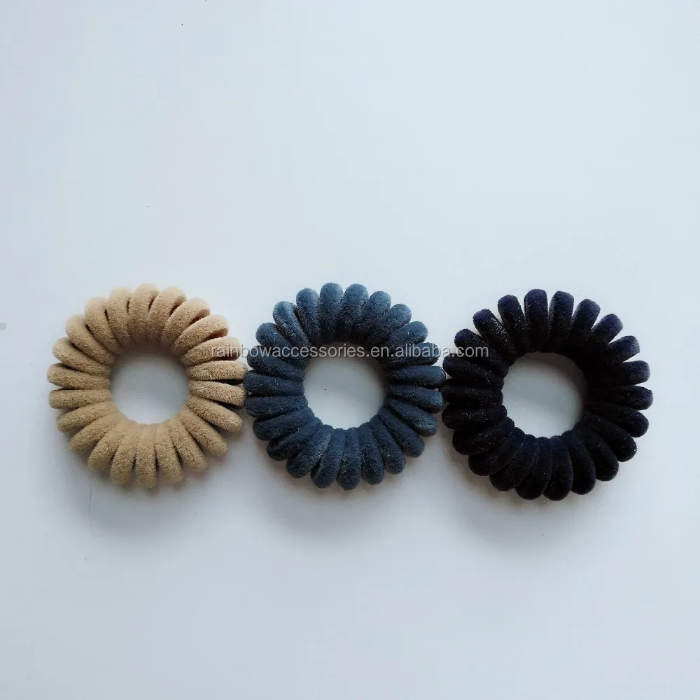 New Design Soft Sweet Candy Color Curly Fabric Velvet Hair Bands
