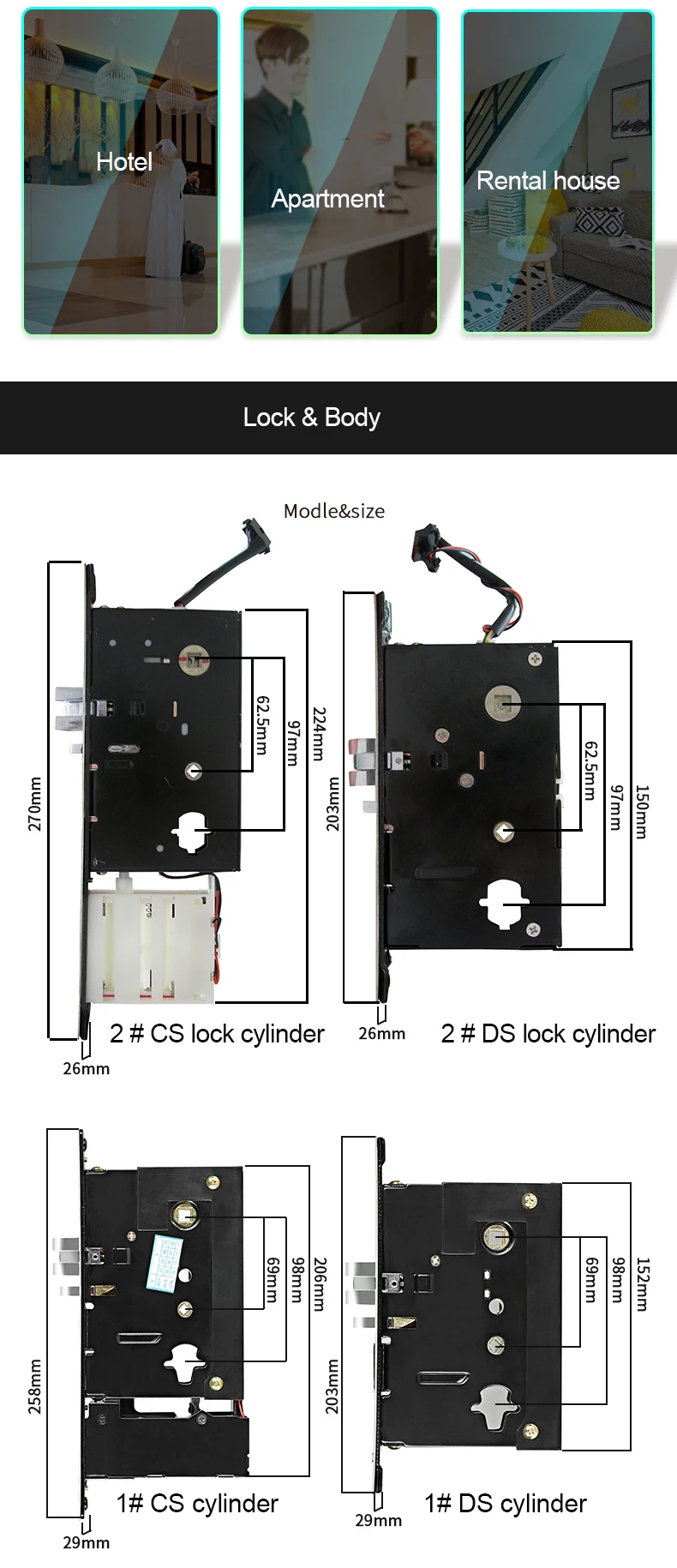 CARDORIA Hotel Lock Hotel Intelligent Card Swipe Door Lock Apartment Hotel Rental Room IC Card Lock Factory Direct Selling