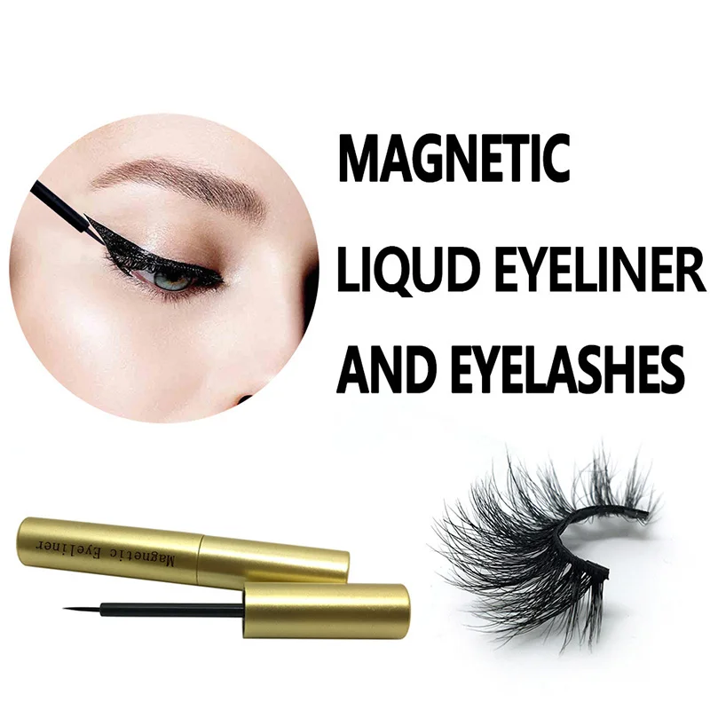 

Private Label false eyelash Waterproof Magnetic liquid eyeliner with magnetic eyelashes, Black