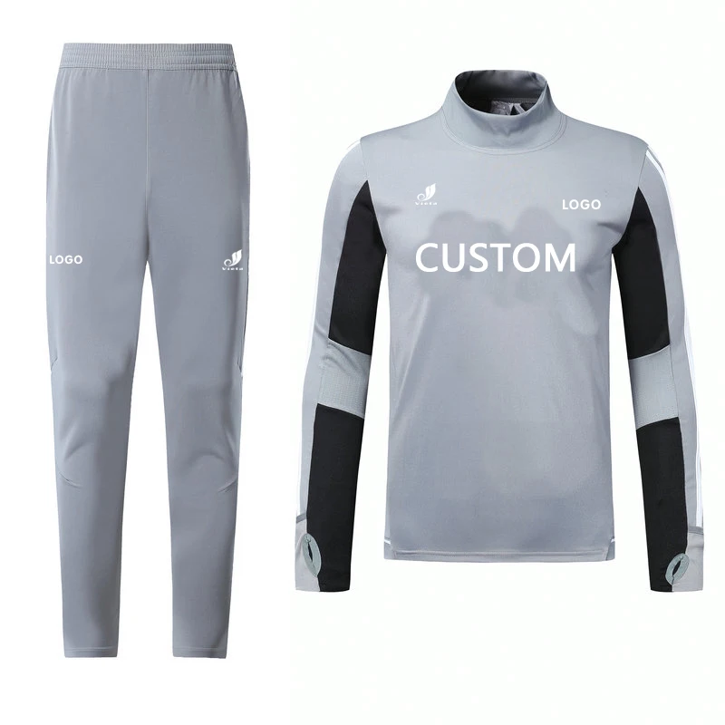 

OEM round collar designer football tracksuits for men, Multicolor