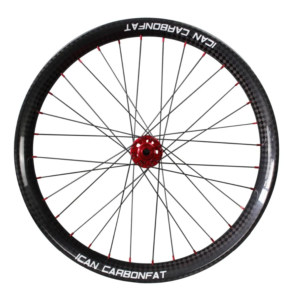 2018 Carbon Fiber Bike Parts 26er Fat Bike Wheel Rims 65mm Width