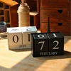Creative Retro Wooden Blocks Daily Perpetual Desk Calendar for Home Decoration