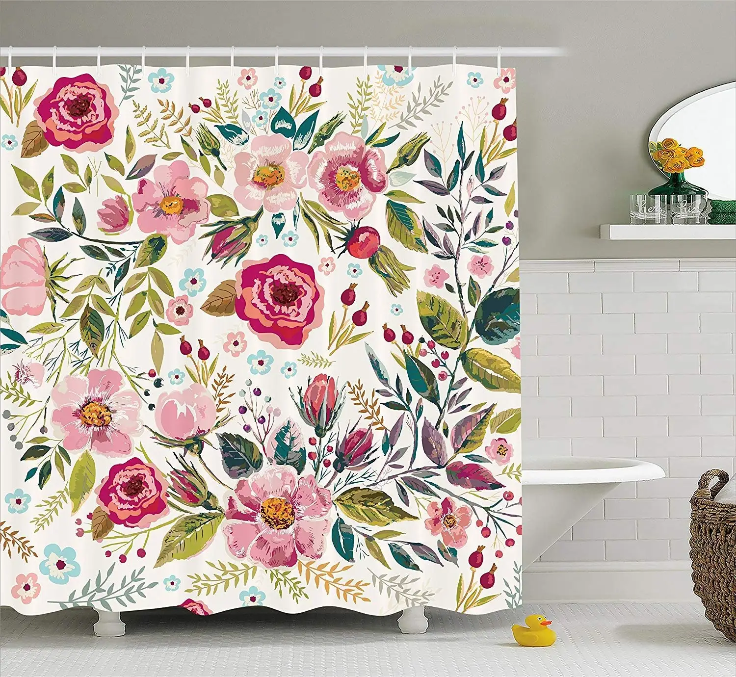 Buy Gear New Shower Curtain Image Of Shabby Chic Rose Patterns