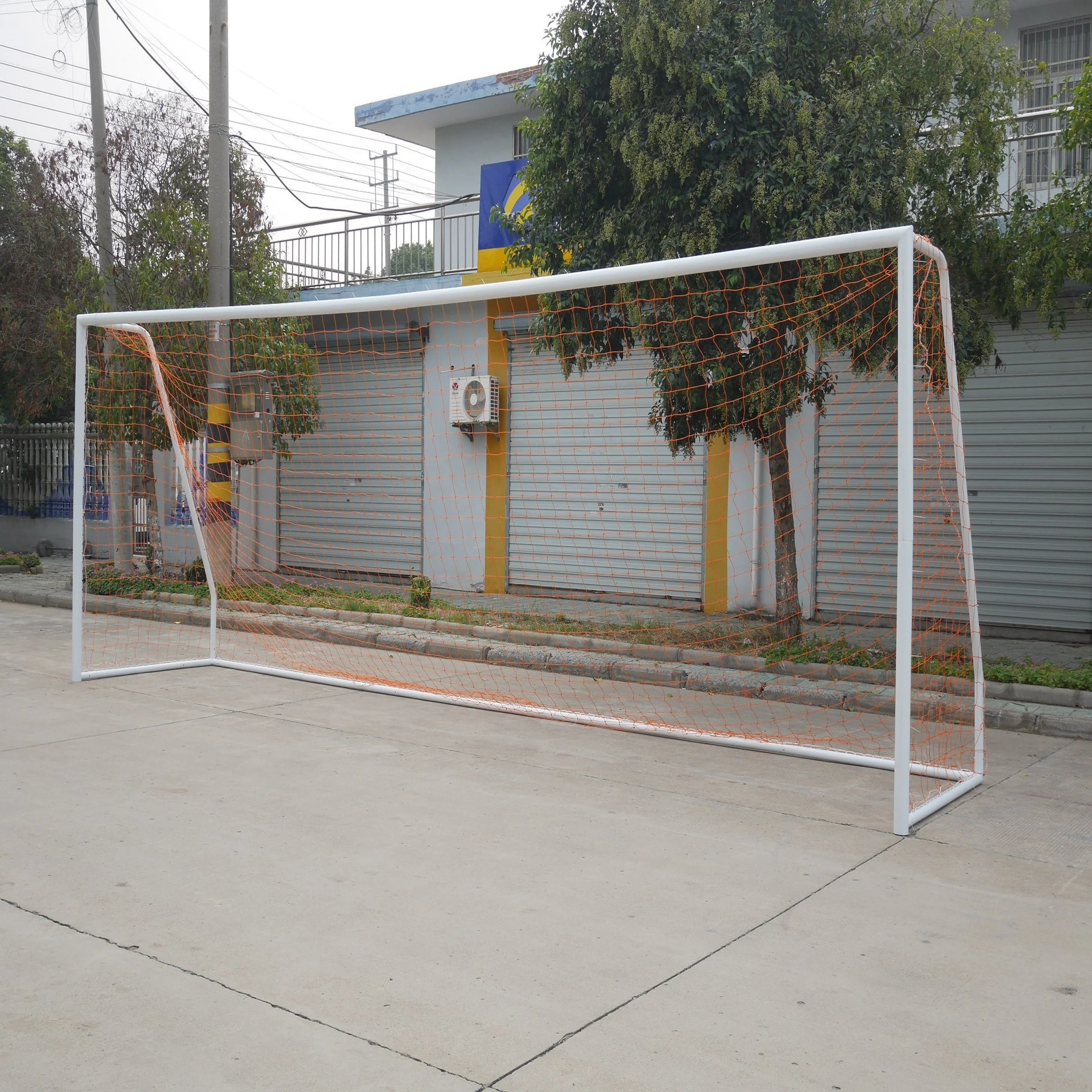 

XY-G300D Hot Sale New Design 10ft x 6.5ft Full size Popular Foldable Metal assemble football soccer goal post with Net, Customized frame and net