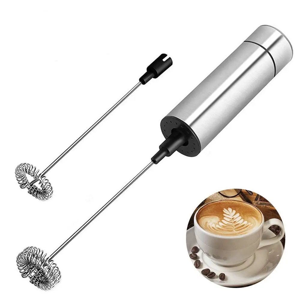 

Electric handheld stainless steel automatic cream milk frother triple spring mixer stirrer coffee beater