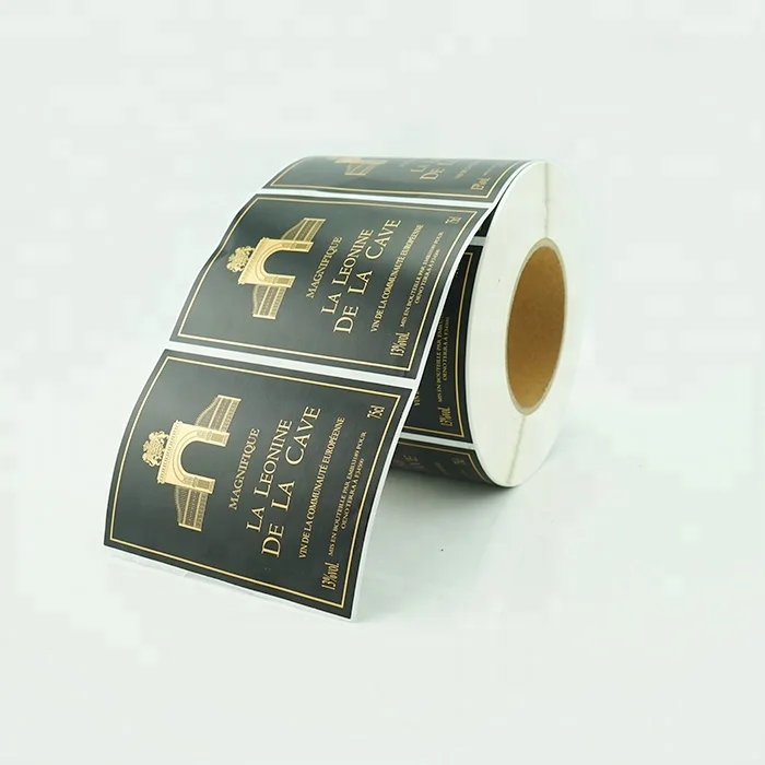 Matt Black Gold Foil Labels Wine Printing Custom Square Stickers For Bottles Sticker Label Product On Matt Black Gold Foil Labels Wine Printing Custom Square Stickers For Bottles Sticker Label Product On