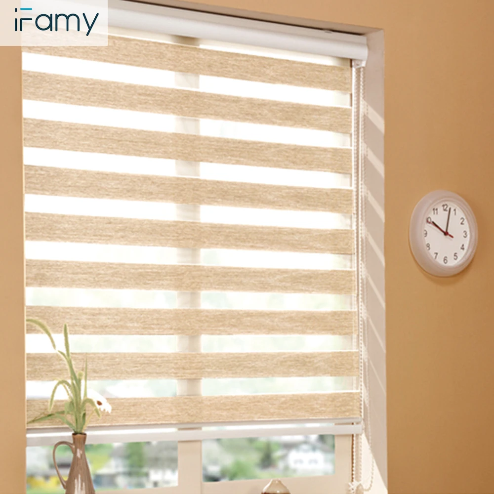 

Office curtain shades fabric cover rainbow colored zebra korean blinds for hotel