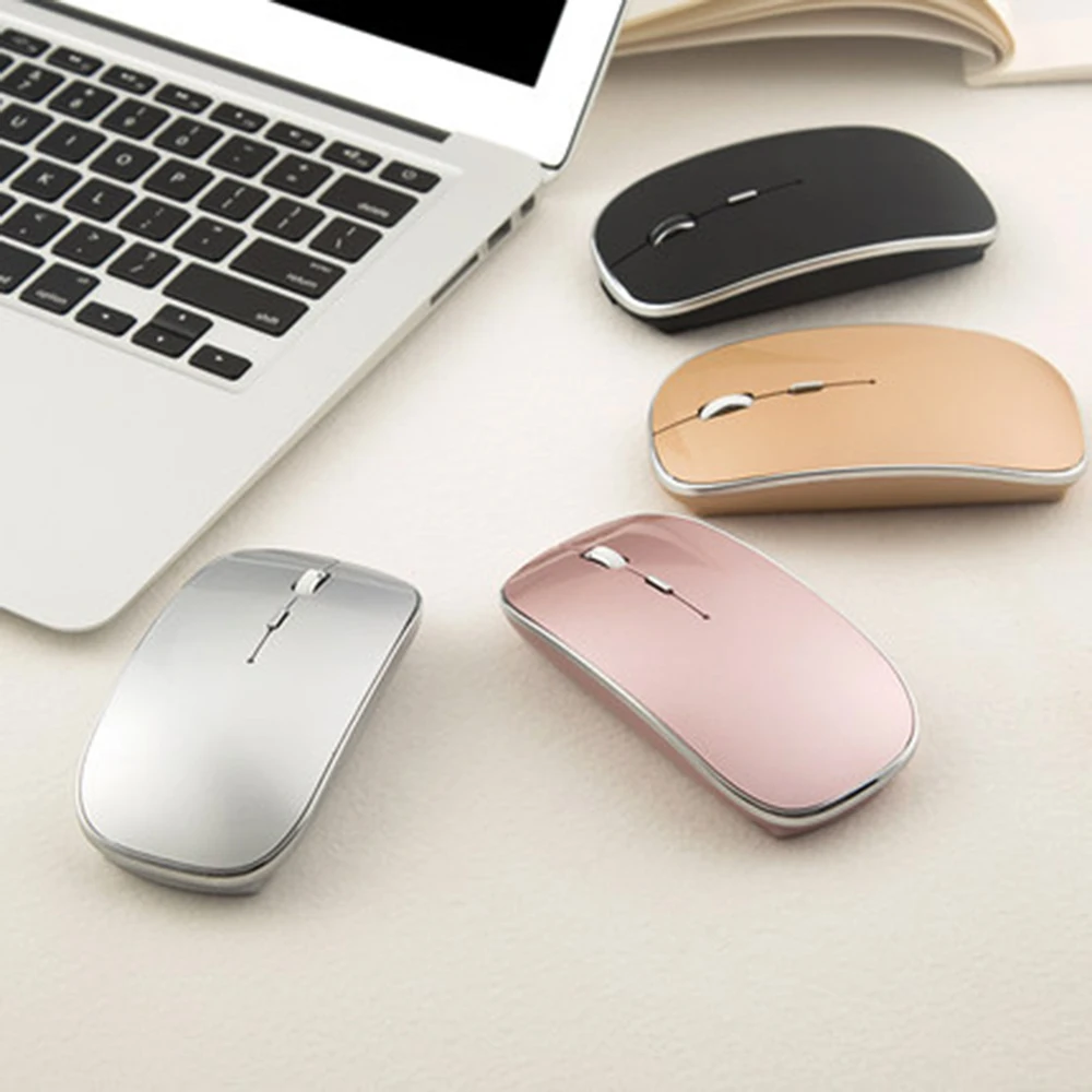 

Wireless Bluetooth Mouse Silent Mouse Rechargeable Ergonomic Mouse 2.4Ghz USB Optical Mice For Laptop PC, Black white pink silver