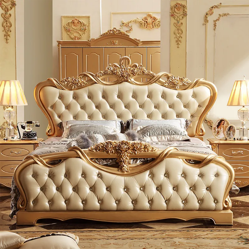 K312 Golden Arabic Bedroom Luxury Royal Furniture Sets - Buy Luxury ...