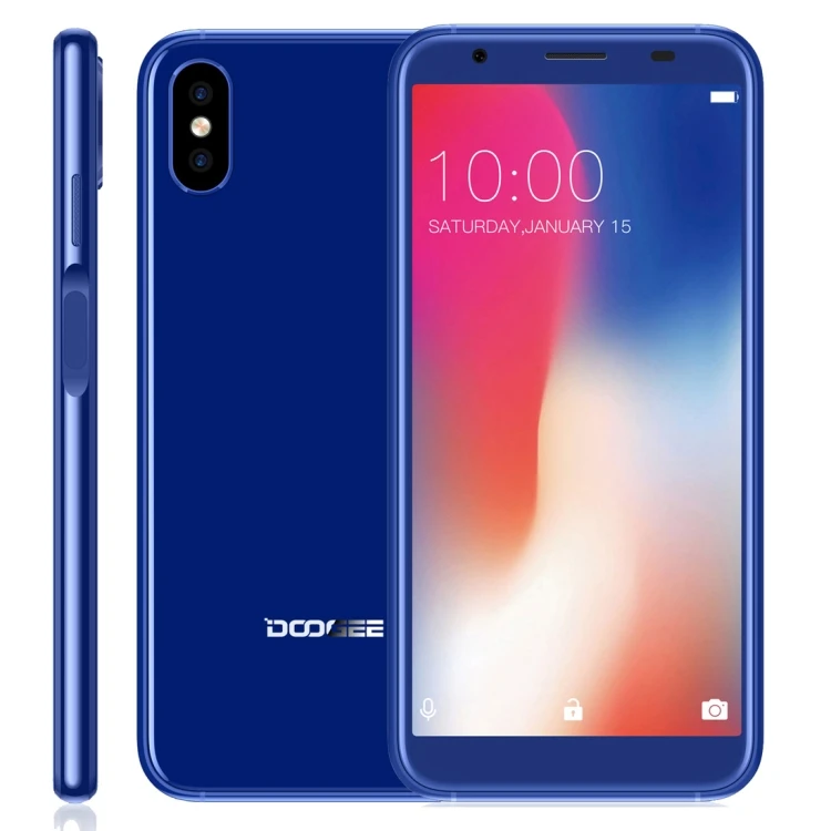 DOOGEE X55 Mobile Phone, 1GB+16GB Dual Back Cameras Fingerprint Identification 5.5 inch Network: 3G Dual SIM (Blue)