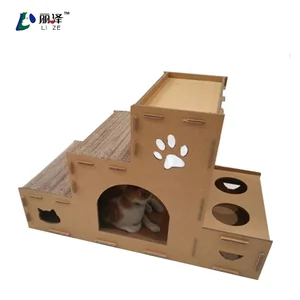 Cat Scratcher Corrugated Cardboard Cat House For Scratching Hiding