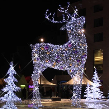 Large Christmas Decorations Outdoor Led Lighted Reindeer Buy Led