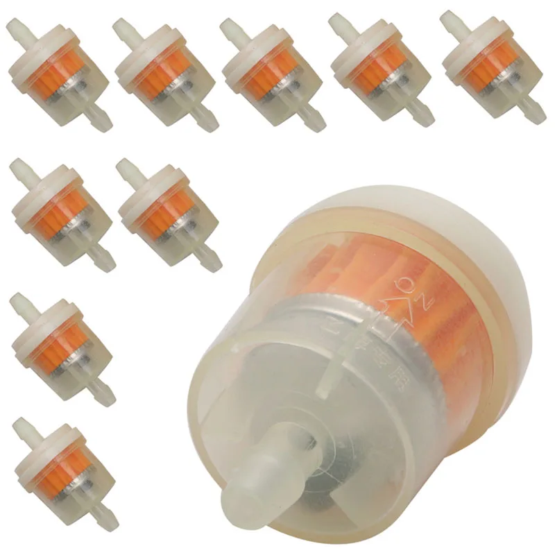 

10Pcs 4/25'' 4mm Hose Motorcycle Scooter Gasoline Filter Clear Iline Gas Fuel