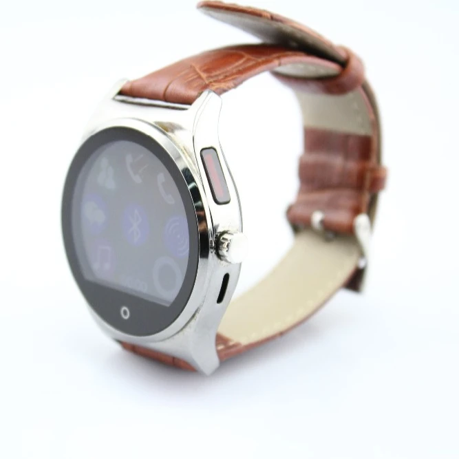 

Wholesale round smart watch with heart rate monitor+bluetooth 4.0+metal case+clock+pedometer multi function wrist watch phone