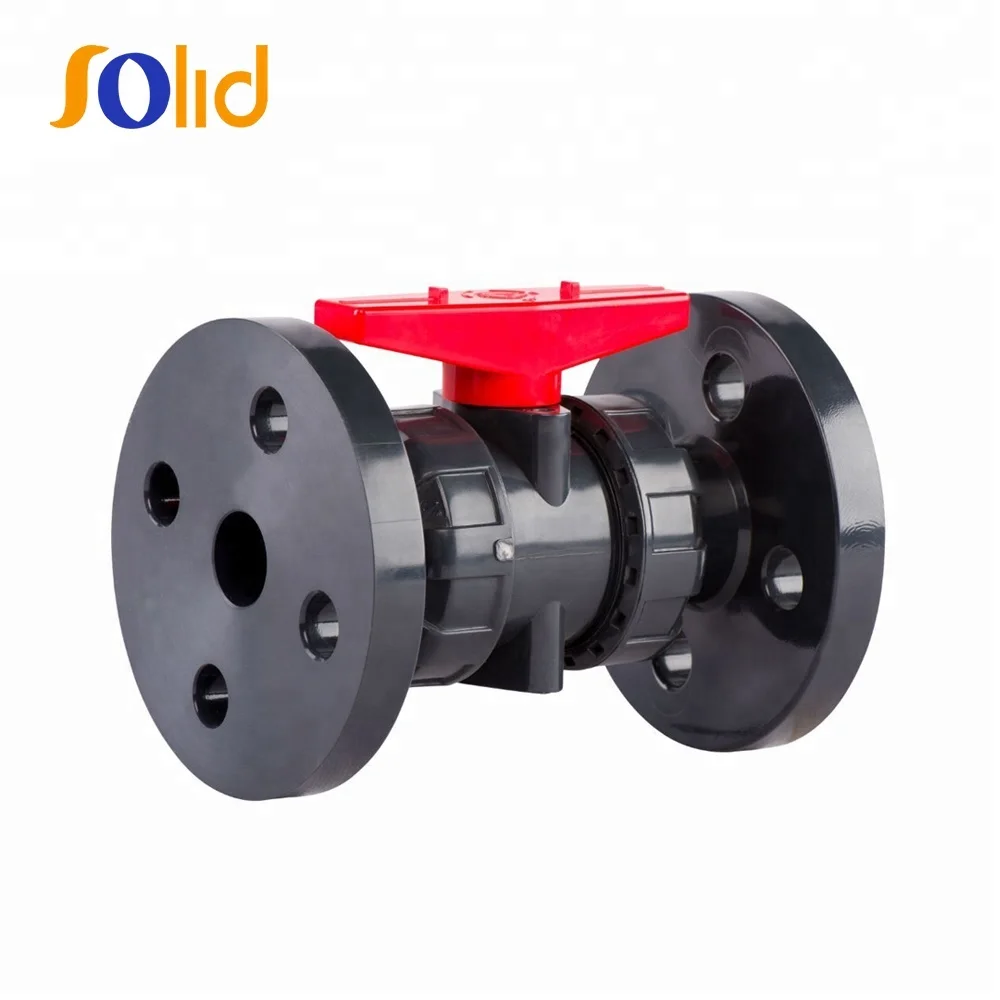 DIN ASTM Standard 1/2"-4" Plastic PVC Flanged True Union Ball Valve