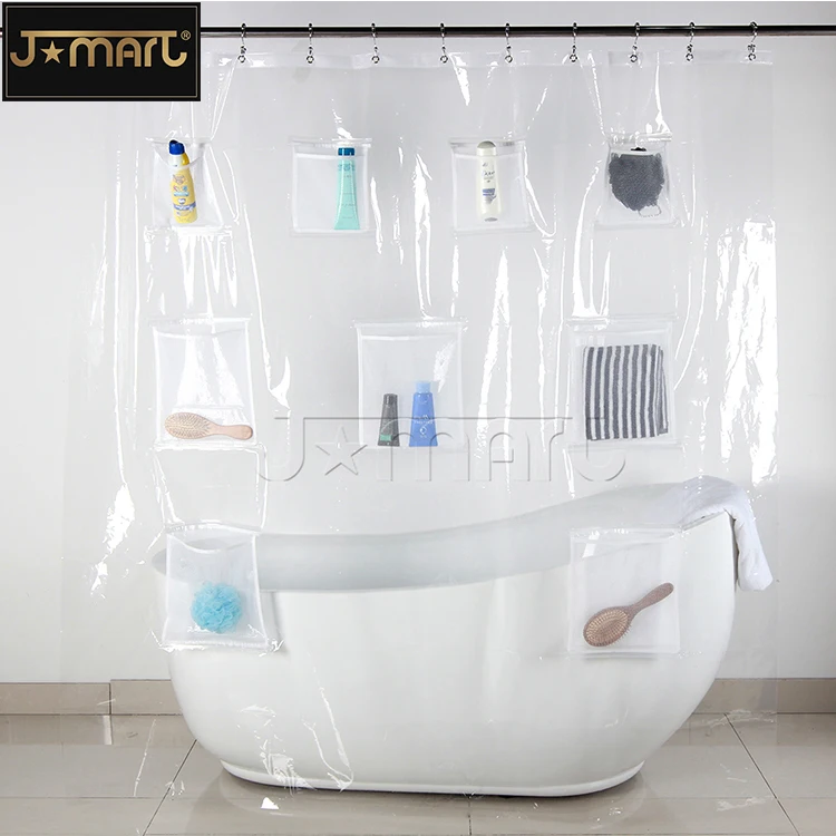 China Factory Bathroom Waterproof Shower Curtain Liner With Smart