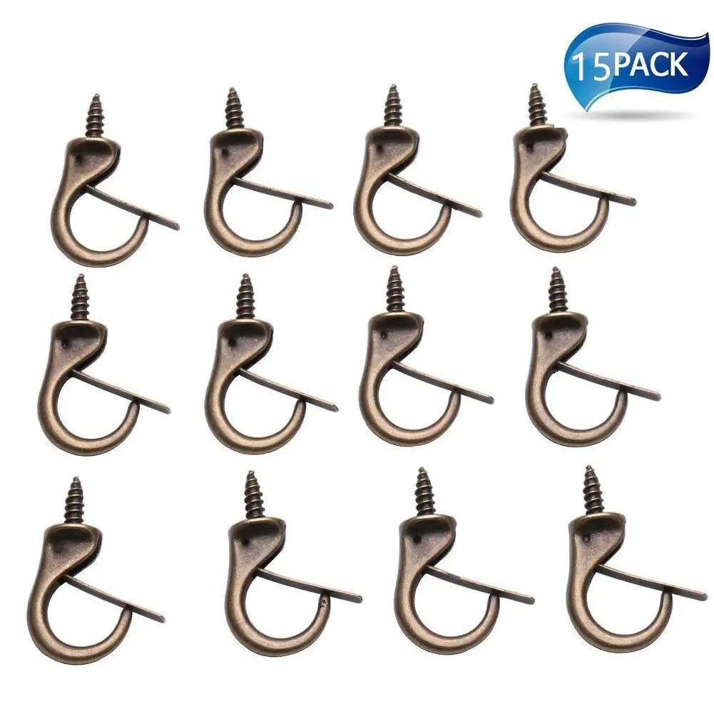 Bronze 24 Pack Safety Cup Windproof Hook Suspended Ceiling Hooks Screw