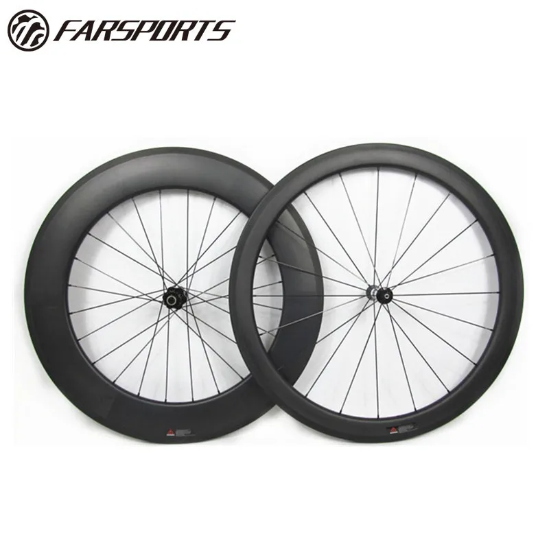 

Mixed carbon clincher wheelset 60mm front 88mm rear, 700C full carbon fiber racing bike wheels with ceramic bearings