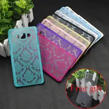For Samsung Galaxy A3 A3000/A5 New Rubberized Retro Damask Pattern Engraved Matte Case pc filp Cover with+free protective film