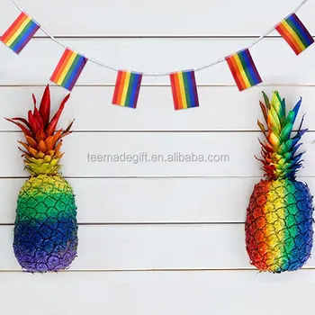 Colorful Rainbow Peace Flags Banner Lgbt Pride Lesbian Gay Parade