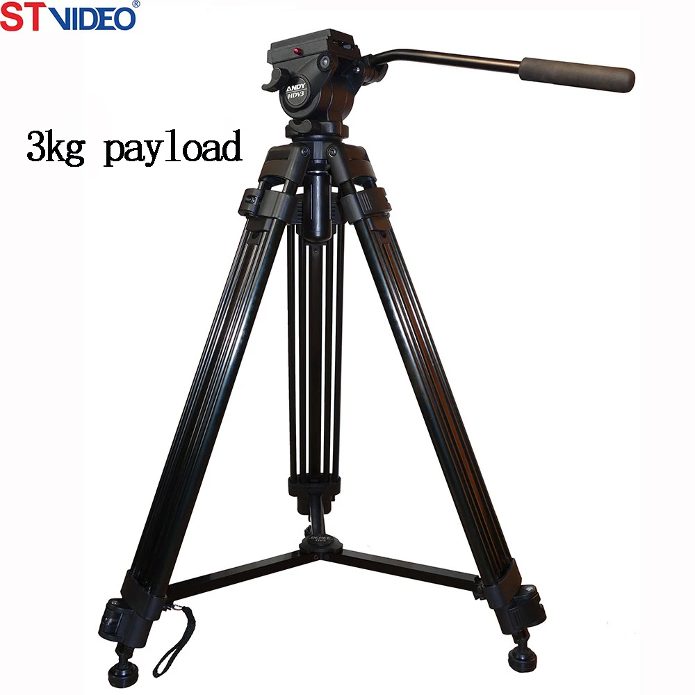 3Kg payload professional tripod, 2 stages video camera tripod, wholesale tripod