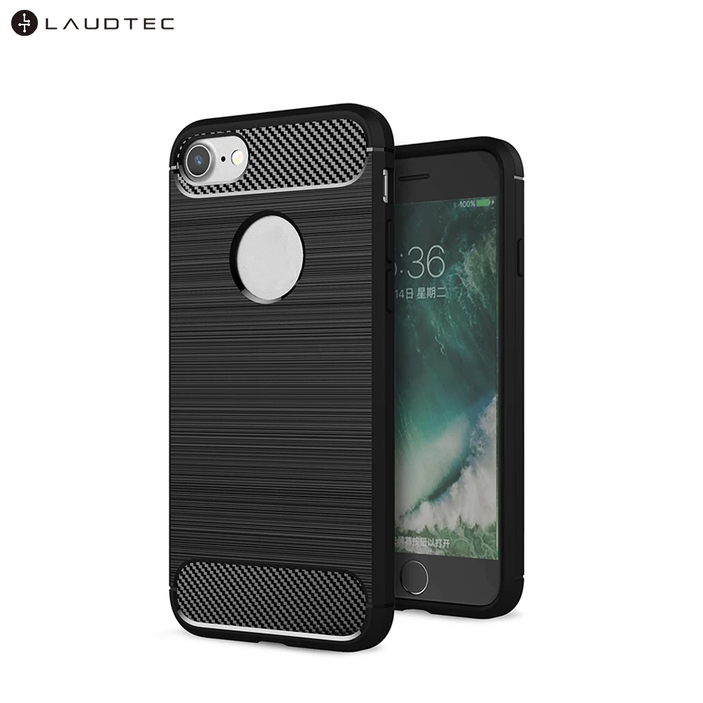 

Carbon Fiber Tpu Silicone Back Cover Phone Case For Iphone 7, Black;navy blue;red;gray
