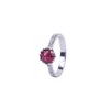 Unique ruby engagement rings, ruby and pave diamond engagement ring, ruby flower jewelry ring wholesale
