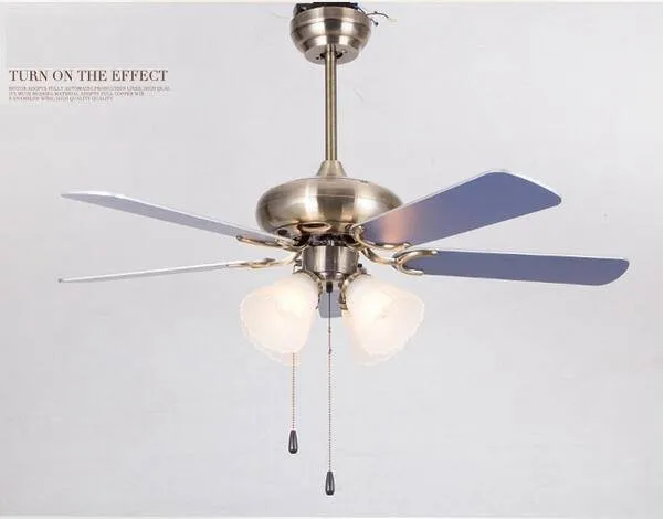 Ceiling fan with e27 bulb wood blades ceiling fan with light
