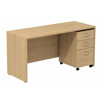 Natural Wood Color Office Desk With Locker Drawers Buy Office