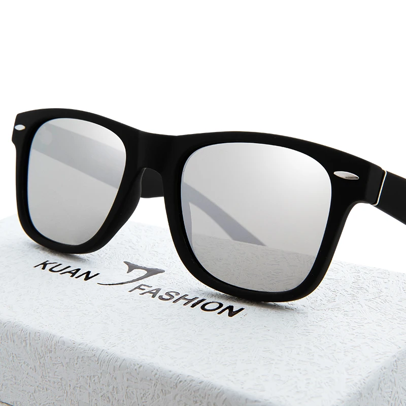 

KUAN FASHION Brand Manufacturers 2019 Custom Designer UV400 Polarized Sunglasses Vintage Square Frame Sun Glasses For Men Women