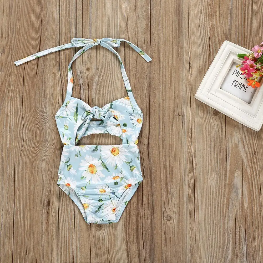 

Cute Newborn Infant Baby Girls bow Rompers Summer Baby Girls swim Clothing Jumpsuit Playsuit, As picture