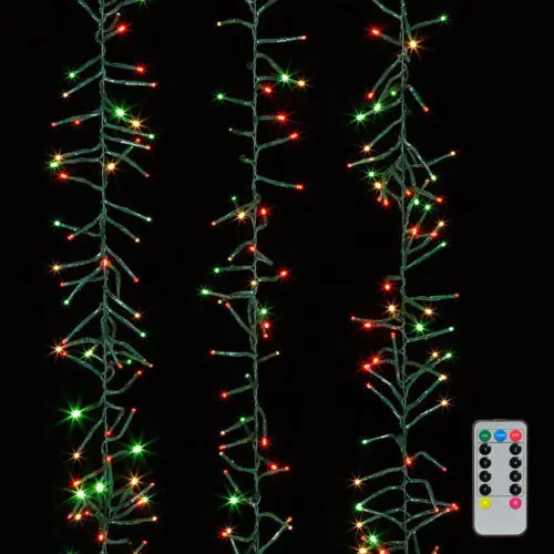 Warm White Clear LED Cluster Icicle Lights