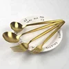 Black and Matte Gold Flatware Sets with Dessert Coffee Spoons 18/10 SS Cutlery Set for Wedding Table Setting