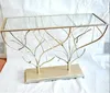 Modern glass top tree unique design matel base table legs corner console table